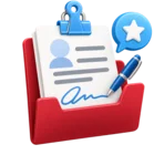 Signed recommendation form clipped to a file folder, standing for documents and advice records