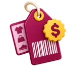 Product tag with a barcode and a price label, standing for the central product catalogue and pricing