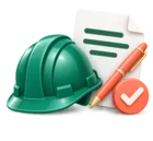 Hard hat beside a signed subcontract, standing for subcontractor management
