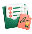 Open training record with a signed acknowledgement, standing for training and competence records