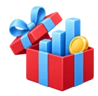Gift box with a rising bar chart, standing for dealer schemes, rebates and incentives