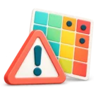 Warning triangle in front of a coloured risk matrix grid, standing for risk assessments