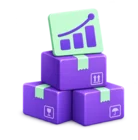 Rising forecast chart above stacked cartons, standing for demand and supply planning