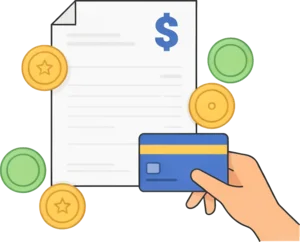 A tuition invoice being paid and receipted