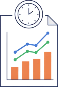 A centre report showing attendance and revenue trends