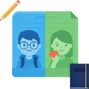 Student and parent records held together on one file