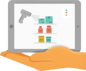 Icon for the inventory management module in the Episcript custom ERP system