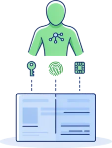 AI reading an incoming identity document and lifting names, dates and addresses from it