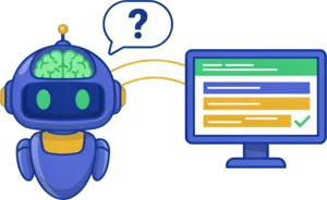 AI answering a client question inside the compliance portal