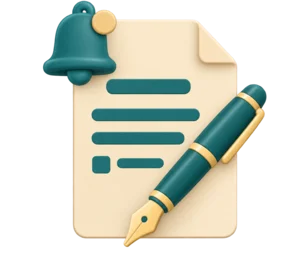 Draft message with a pen ready for review before sending