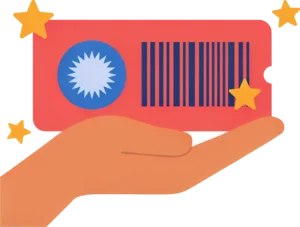 Ticket being presented at a public event