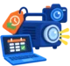 Projector, camera and laptop with a loan tag