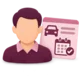 Driver shown head and shoulders beside a licence card with its class and expiry date