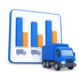 Bar chart comparing trips and idle days for each lorry in a fleet