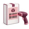 Carton label with a batch number barcode being scanned at the receiving dock
