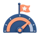 Fundraising gauge filling towards a target flag