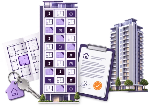 Unit availability chart for a new condominium launch, with units by stack and floor marked available, held, booked or sold