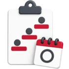 Care plan clipboard with stepped goals and a small calendar page for the review date
