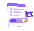 Assessment form with a sliding scale and a small warning flag beside it