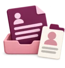 Referral form sliding into an intake tray beside a client profile card