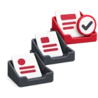 Three rising approval steps with a tick on the highest step