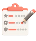 Score sheet with weighted criteria and a pencil marking one rating