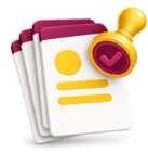 Stack of applications with an approval stamp, standing for officer review and approvals
