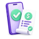 Phone showing a payment confirmation beside a receipt, standing for online fee payment