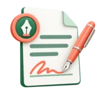 Loan agreement with a pen and a signature line, standing for loan agreements and electronic signing