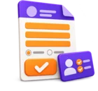 Online loan application form with an ID card beside it, standing for loan applications and origination