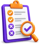 Clipboard with a checklist of pass and fail items, standing for digital inspection checklists
