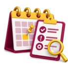 Calendar with an inspector assigned to a date, standing for inspection scheduling