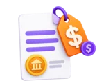 Price tag attached to a loan document, standing for loan fees and charges